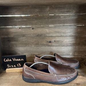 Mens Cole Haan Sutton Brown Leather‎ Slip On Loafers Shoes Size 13 M GUC
